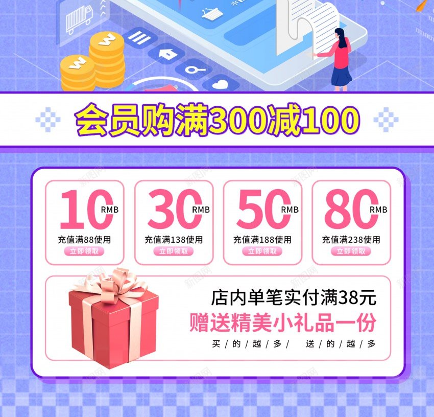 会员充值促销海报psd_88icon https://88icon.com 优惠 会员 会员充值 促销 充值 原创海报 商店 夏季促销 打折 折扣 海报 购物