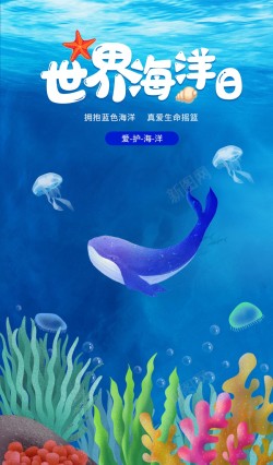 世界海洋日保护海洋海报海报