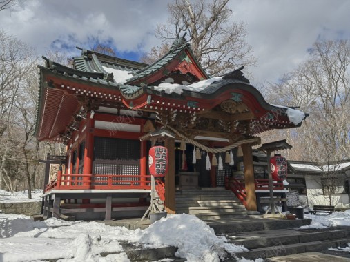 富士山寺院摄影图片