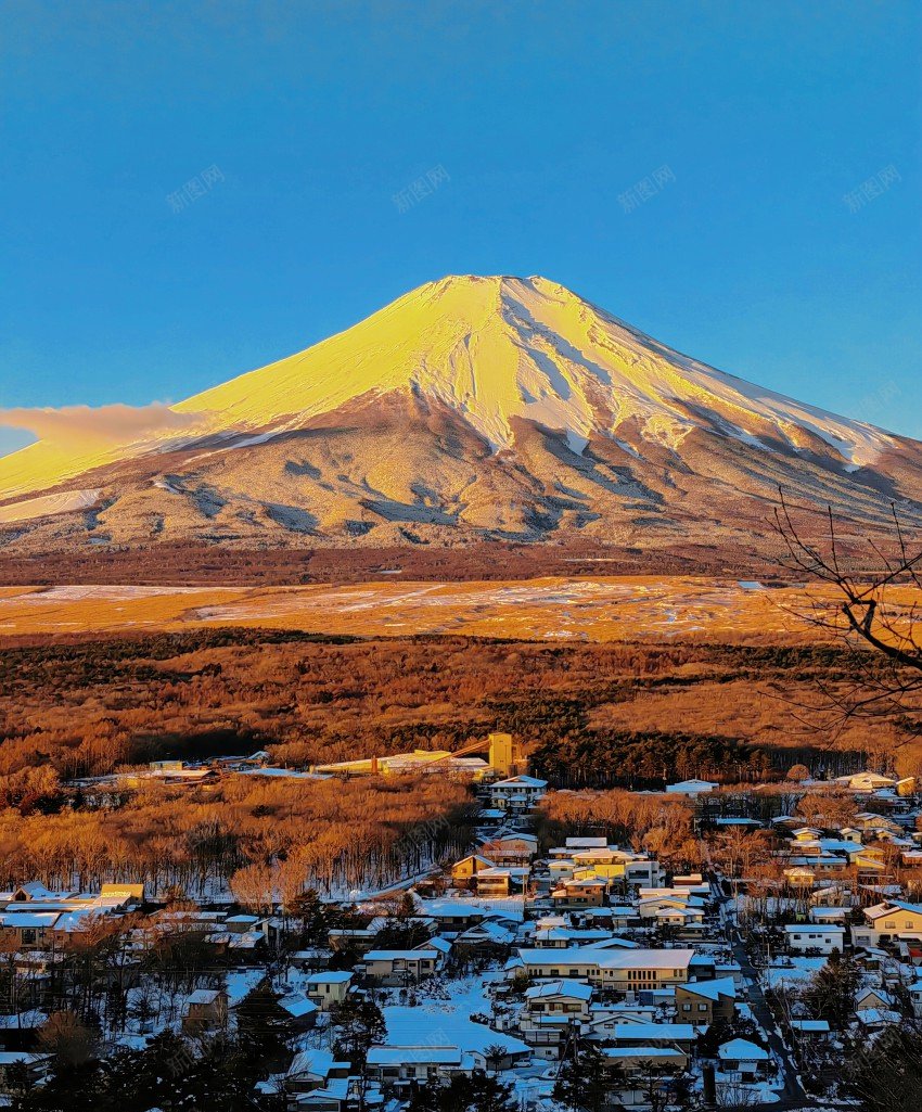 富士山下jpg_88icon https://88icon.com 富士山 日照金山 雪山 雪景 日本