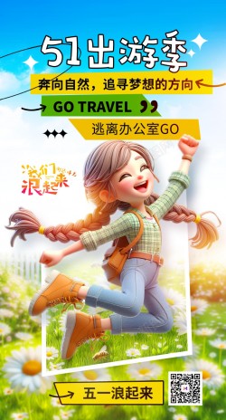 小清新51出游季旅游海报海报