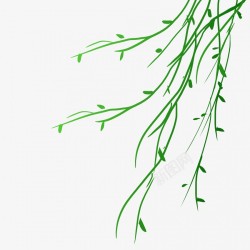 卡通绿色植物树叶叶片插画装饰元素素材