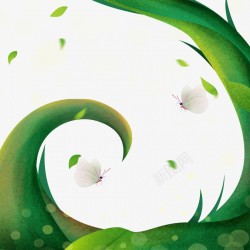 绿色植物插画卡通装饰手绘元素素材