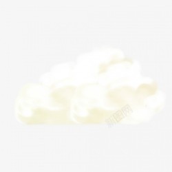 黄色插画装饰云朵云雾浮云元素素材