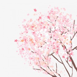 樱花卡通花朵装饰春夏装饰元素素材