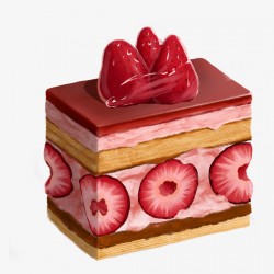 草莓草莓蛋糕插画美食手绘甜点甜品下午茶装饰图案素材