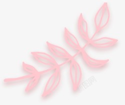 粉色素材镂空树叶素材