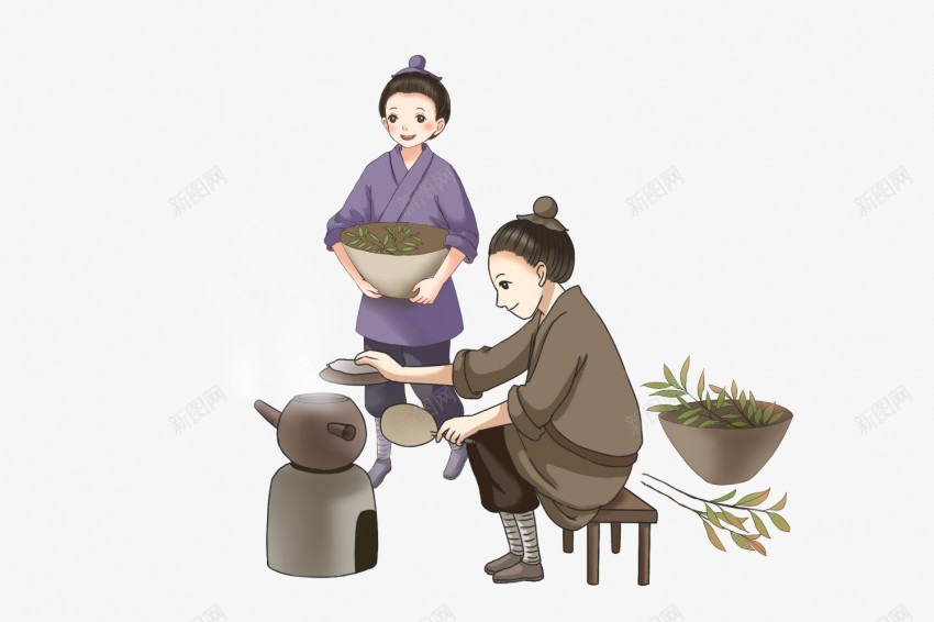 中医中药古风养生插画png免抠素材_88icon https://88icon.com 中医 古风 插画 中药 人物