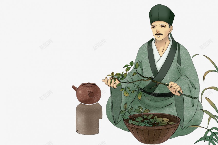 中医中药古风养生插画png免抠素材_88icon https://88icon.com 中医 古风 插画 中药 人物