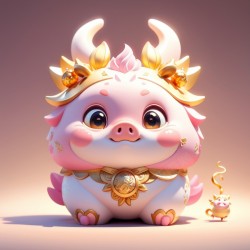 2024粉色可爱IP猪宝宝形象设计素材