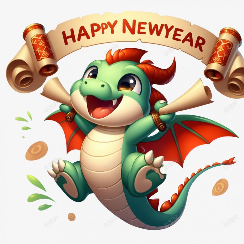 新年快乐卡通龙png免抠素材_88icon https://88icon.com 新年快乐 可爱卡通龙 2024 新年元素 2024龙 卡通龙 可爱 萌龙 龙