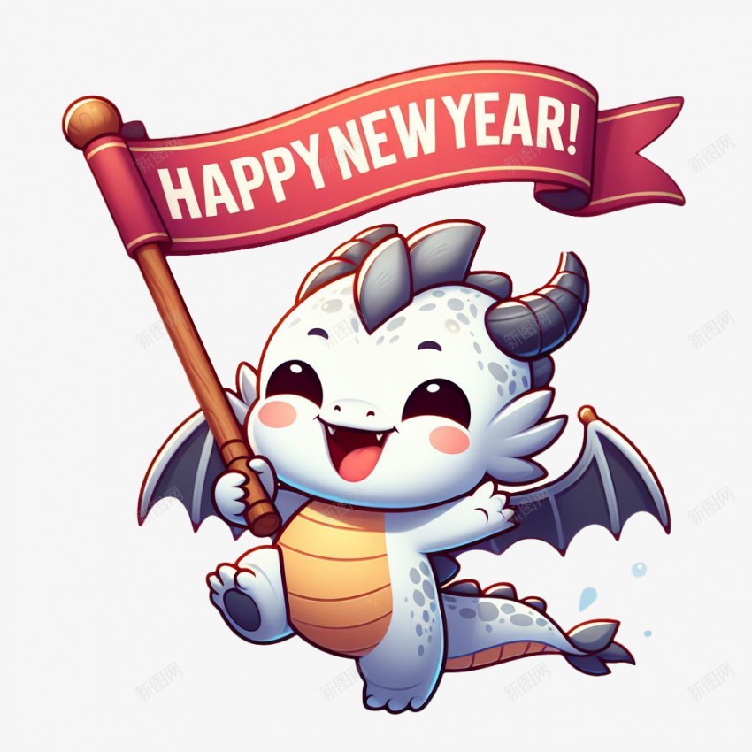 新年快乐卡通龙png免抠素材_88icon https://88icon.com 新年快乐 可爱卡通龙 2024 新年元素 2024龙 卡通龙 可爱 萌龙 龙 手拿横幅