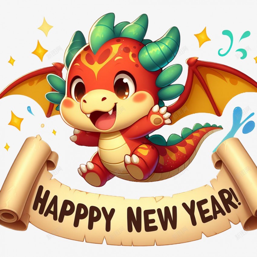 新年快乐卡通龙png免抠素材_88icon https://88icon.com 新年快乐 可爱卡通龙 2024 新年元素 2024龙 卡通龙 可爱 萌龙 龙