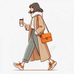 行走的女孩素材