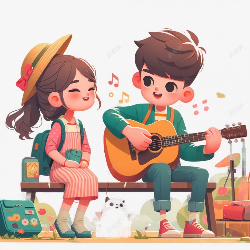 春游弹吉他的男孩女孩png免抠素材_88icon https://88icon.com 春游 男孩 女孩 唱歌 吉他 美好 踏青 出游