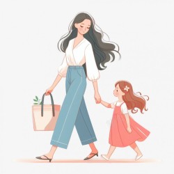母亲节插画素材