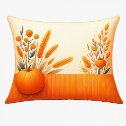 橘色的靠背枕头素材