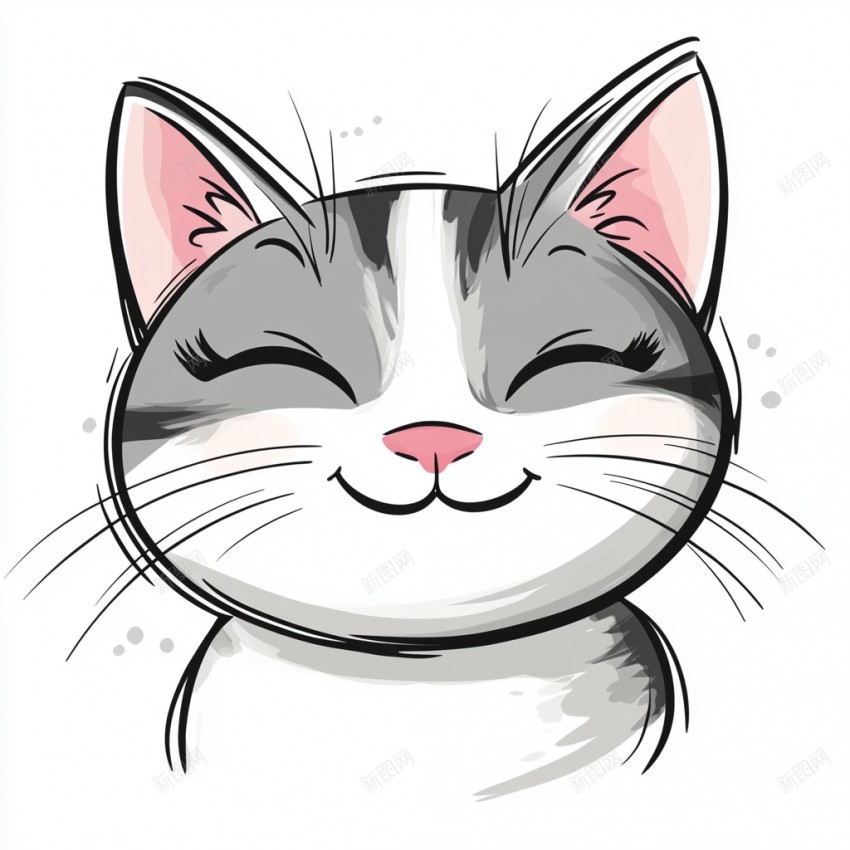 卡通手绘猫png免抠素材_88icon https://88icon.com 猫 可爱 小猫 卡通猫 手绘猫 微笑 呆萌猫