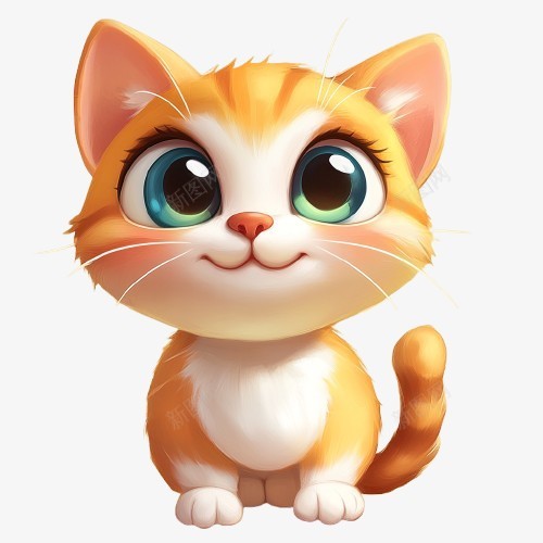 可爱的小猫猫png免抠素材_88icon https://88icon.com 猫 卡通猫 可爱 橘黄色小花猫 呆萌 胖胖猫