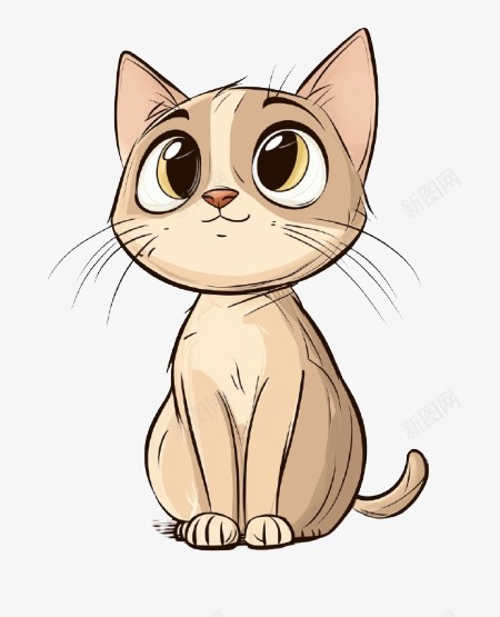 黄色手绘小猫png免抠素材_88icon https://88icon.com 猫 卡通猫 可爱小猫 手绘猫