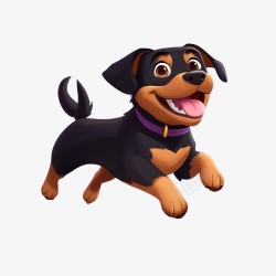 卡通奔跑的狗素材