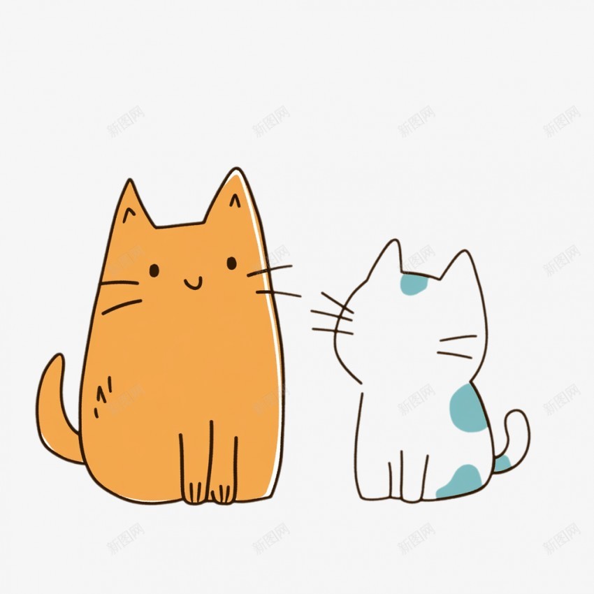 可爱动物猫装饰png免抠素材_88icon https://88icon.com 动物 可爱猫元素 免抠 卡通动物 绘画图案 组合猫 白色 桔色小猫 猫咪 装饰 简笔画