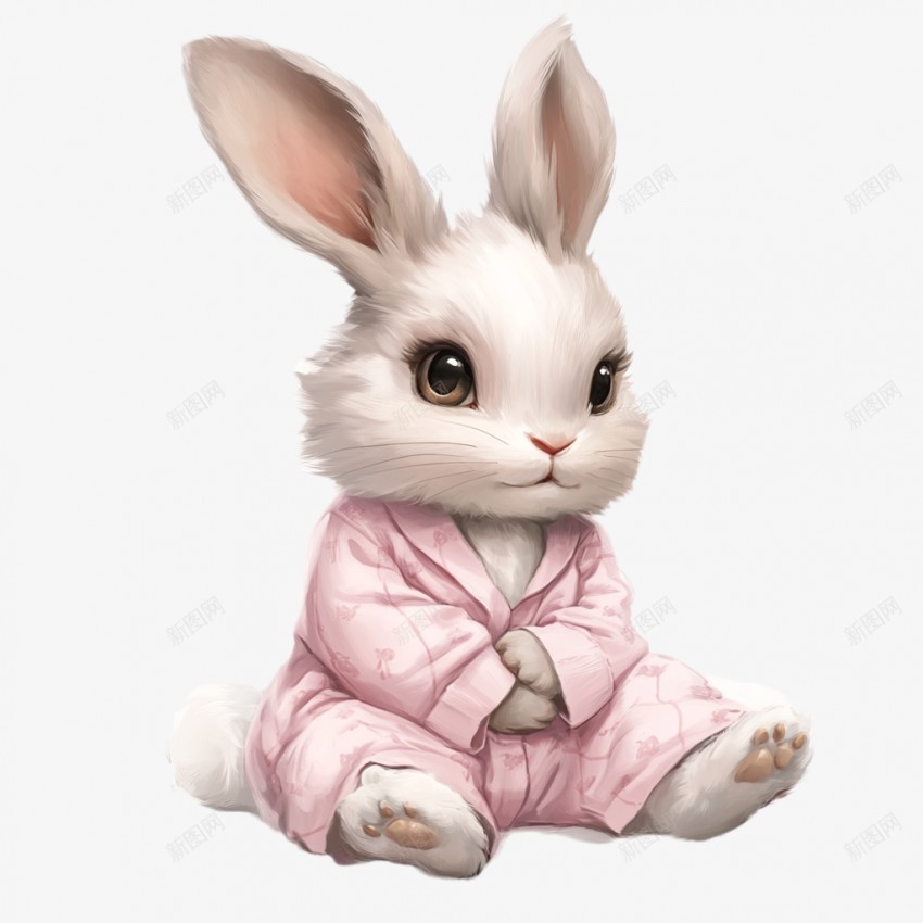 穿着衣服的小兔子png免抠素材_88icon https://88icon.com 兔子 兔子素材 可爱 卡通动物 大耳朵 粉色 衣服 坐好 小兔 毛茸茸的 胎生 动物 食草