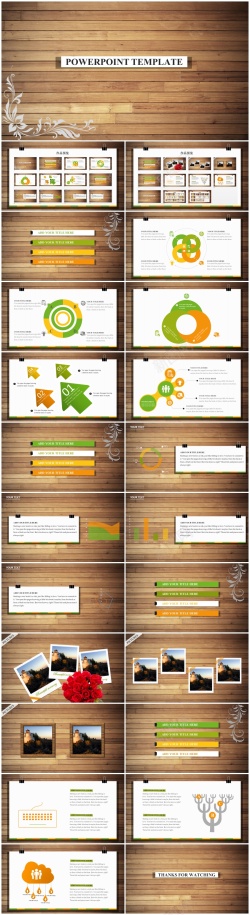 小清新木纹风汇报演示模板