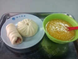 粥和包子食堂早餐美食高清图片