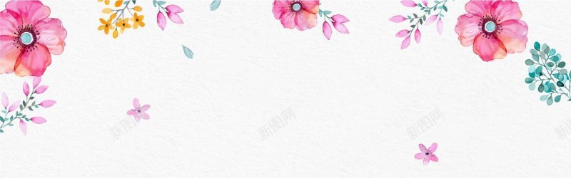 水彩花朵banner背景个人作jpg设计背景_88icon https://88icon.com 个人作品