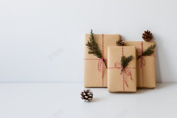 佑佑佑小溪采集松树松子牛皮纸礼盒盒子圣诞节大背背景