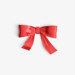 红色蝴蝶结精美的圣诞礼花圣诞节装饰素材