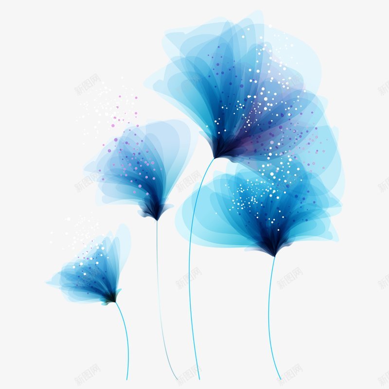 手绘蓝色花卉花朵鲜花透明图png免抠素材_88icon https://88icon.com 植物鲜花  手绘 花朵 植物蓝色花朵 透明图案