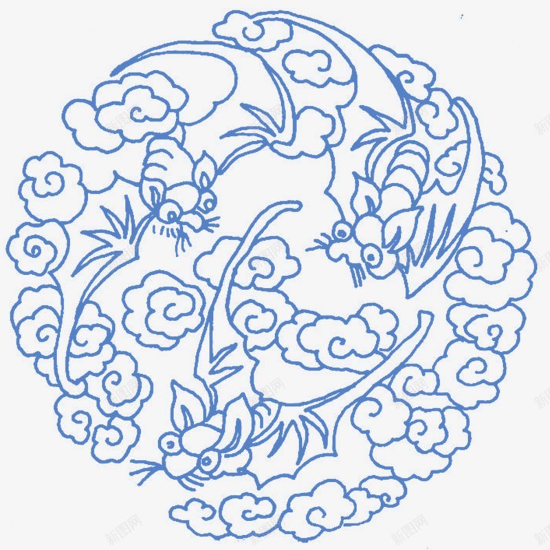 蝙蝠纹中国风png免抠素材_88icon https://88icon.com 中国风 蝙蝠纹