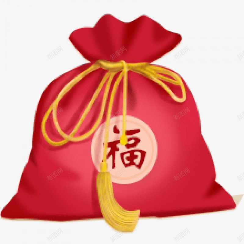 手绘卡通红色福袋装饰图png免抠素材_88icon https://88icon.com 红色 福袋  金丝绳  五一 元旦 十一 情人节 新年 春节 装饰图 圣诞 过年 透明