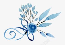 手绘蓝色花卉花朵植物鲜花素材