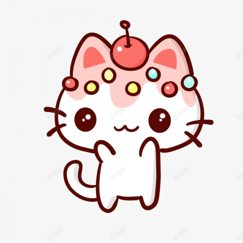 手绘卡通动物小猫咪插画图png免抠素材_88icon https://88icon.com 卡通插画 小猫 猫咪 喵喵叫 喜欢 精美 头饰 胡须  飘亮 手绘 艺术  简笔画 水彩涂 插画