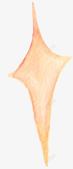 手绘水彩橘黄色星星装饰图素材
