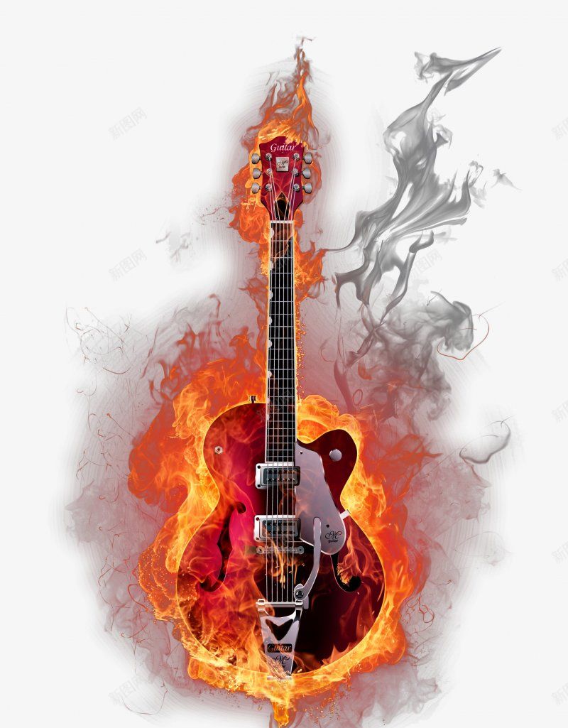 燃烧的吉他png免抠素材_88icon https://88icon.com 燃烧的吉他 设计