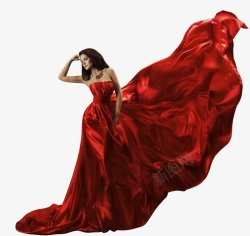 红裙模特人素材