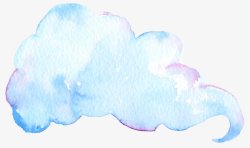 手绘水彩画篮彩云朵装饰素材