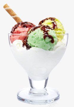 手绘彩色多种口味冰淇淋卡通食物图PSDp素材