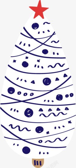 手绘卡通创意圣诞树装饰图素材