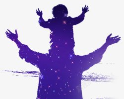 父子父亲与儿子男孩子插画卡通手绘点技能di素材