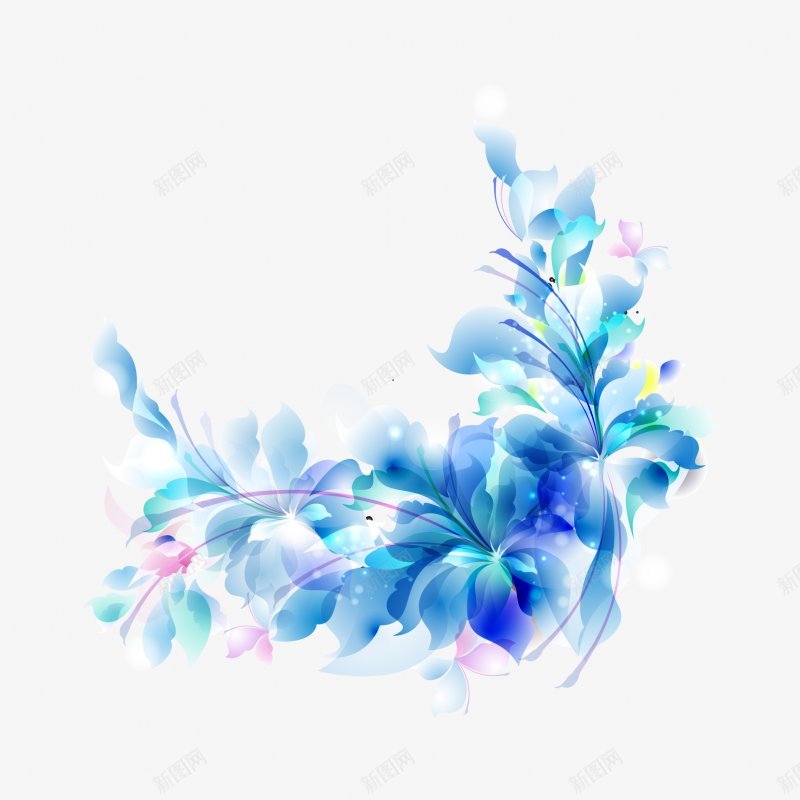手绘蓝色花朵鲜花透明图png免抠素材_88icon https://88icon.com  鲜花   手绘花朵 水彩画  粉色 蓝色  飘落 花朵 蓝色花朵 透明 鲜花图案
