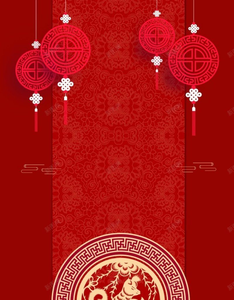 2018狗年喜庆中国红背景图jpg设计背景_88icon https://88icon.com 2018狗年喜庆中国红背景图