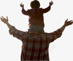 父子父亲与儿子男孩子插画卡通手绘点技能di素材