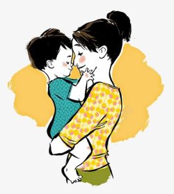 温情妇女节母亲节手绘人物高清图片