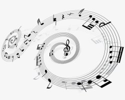 创意五线谱透明图层创意音乐符号可爱音乐符号手绘音乐素材