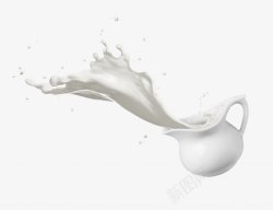 倒牛奶水水面水花液体牛奶素材